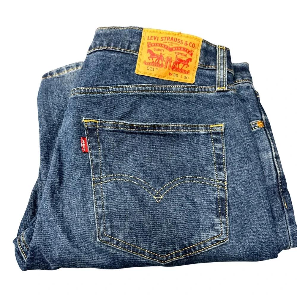 Levi's 511 Jeans Mens 36x30 (36x29 ACTUAL) Slim Blue Denim Casual Classic